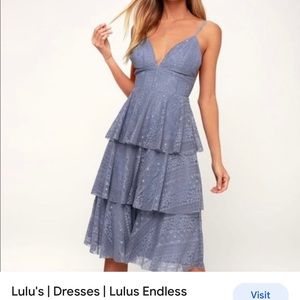 Blue Lulus ruffled dress